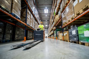 A man picking in warehouse